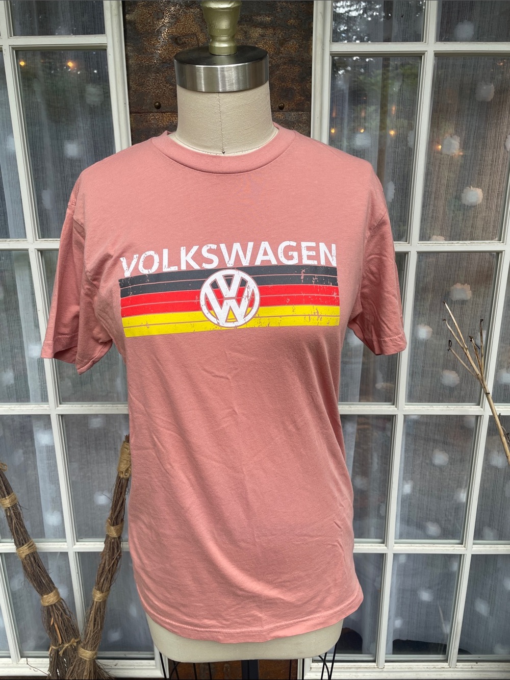 Next Level Apparel Women's Pink Volkswagen Logo Tee